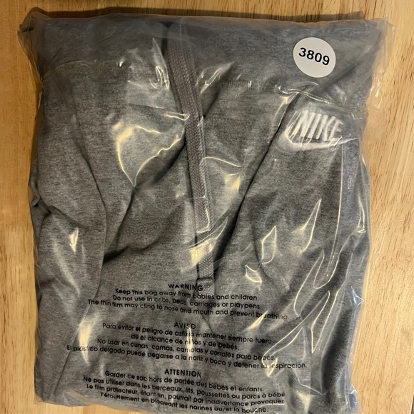 NIKE Hoodie Pullover Sweatshirt Men Large Gray Blue Tag Long Sleeve - Picture 15 of 15